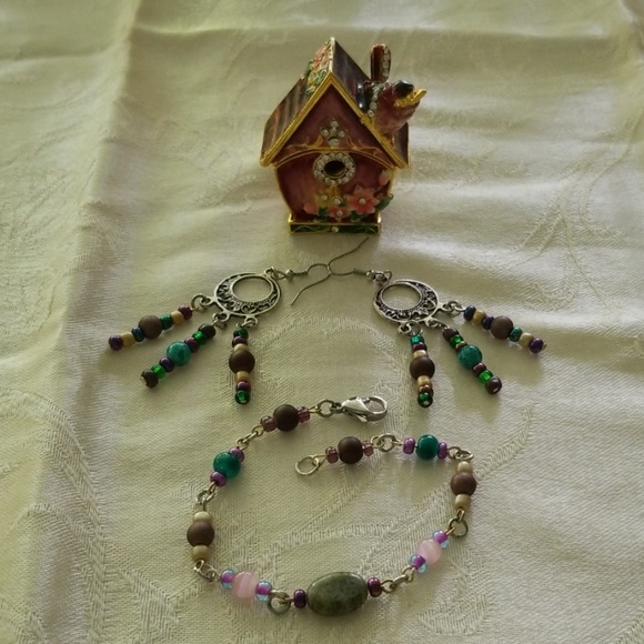 Boho Earrings and Bracelet Set - Picture 2 of 3